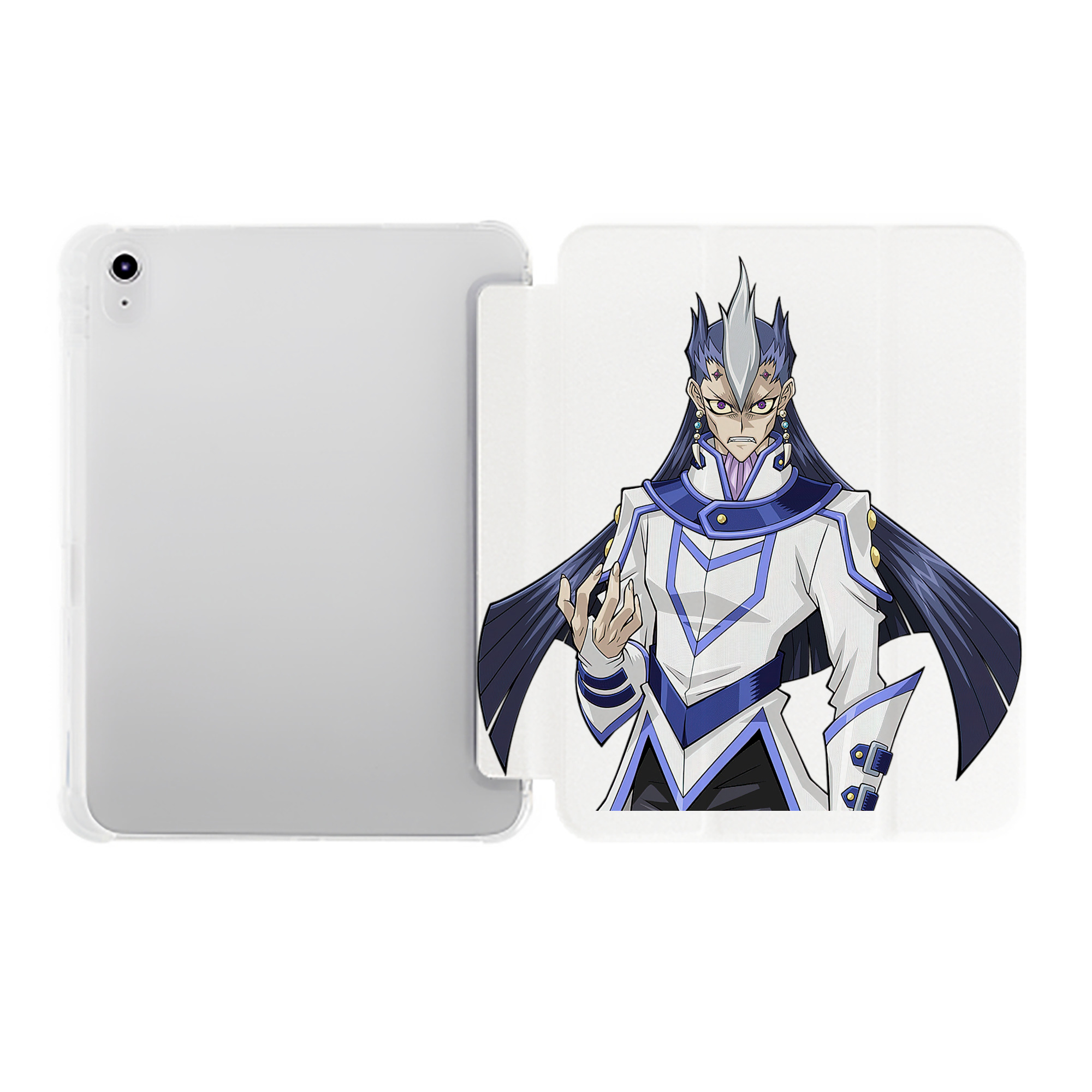 （画像用） 遊☆戯☆王 Yu-Gi-Oh! IPad ケース ペン収納付き 三つ折りスタンド PUレザー×シリコン 対応機種9.5/10.5/10.9インチ